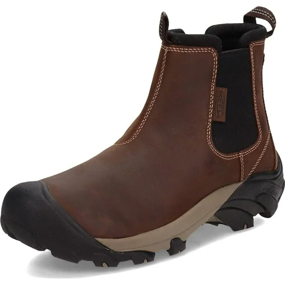 Brand New Keen Men Slip-on Targhee 2 Chelsea Hiking Casual Leather Boots - Picture 5 of 11